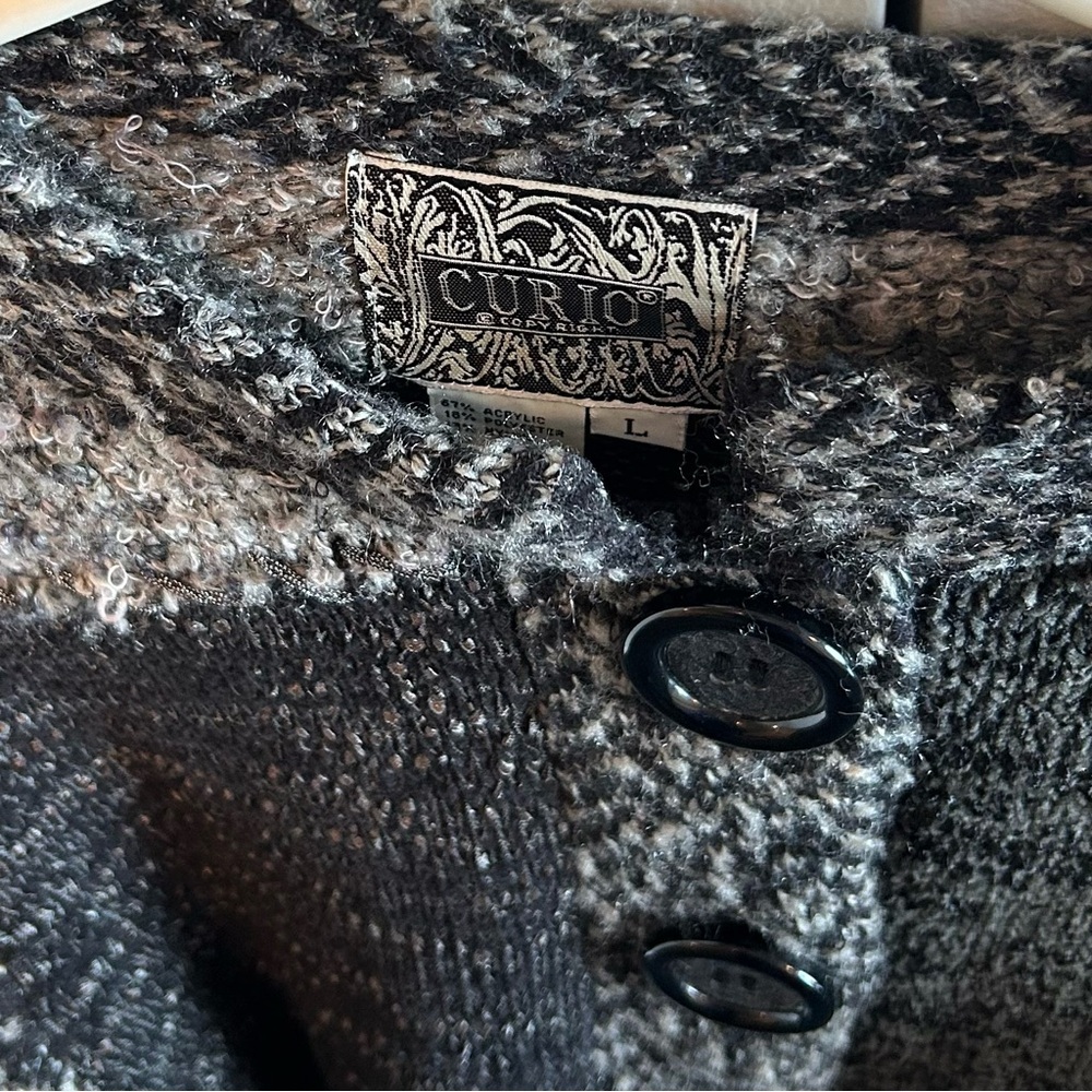 Elegant Black and Gray Cardigan by Azani Couture - Picture 3 of 5